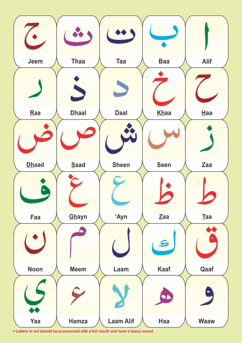 Alif Ba Takhti – ( A-4 Size) –  (Page Lamination Hard) – (Arabic/English) – (Multi-colour)