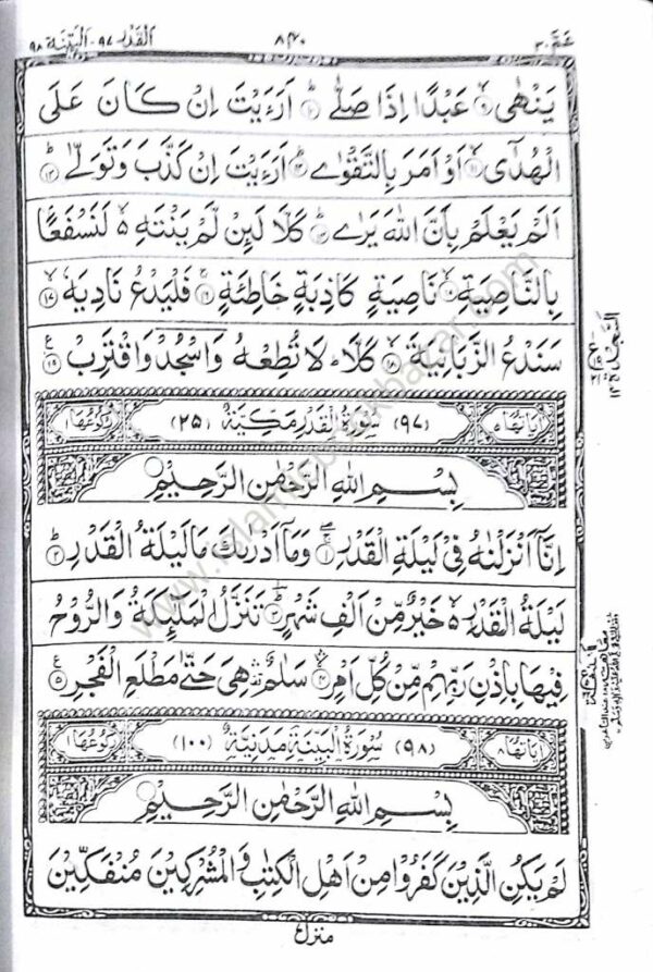 Quran Majeed Ref. 3 (13 Lines) Paster/Silver/Gold Binding (Size: 14 x 21.5) - Image 2