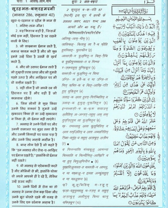 Quran Shareef Hindi Roman